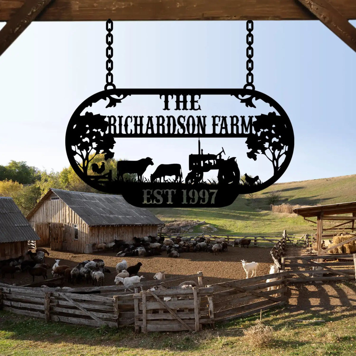 The Richardson Farm Custom Metal Sign - EST 1997 with Farm Animals - Image 5