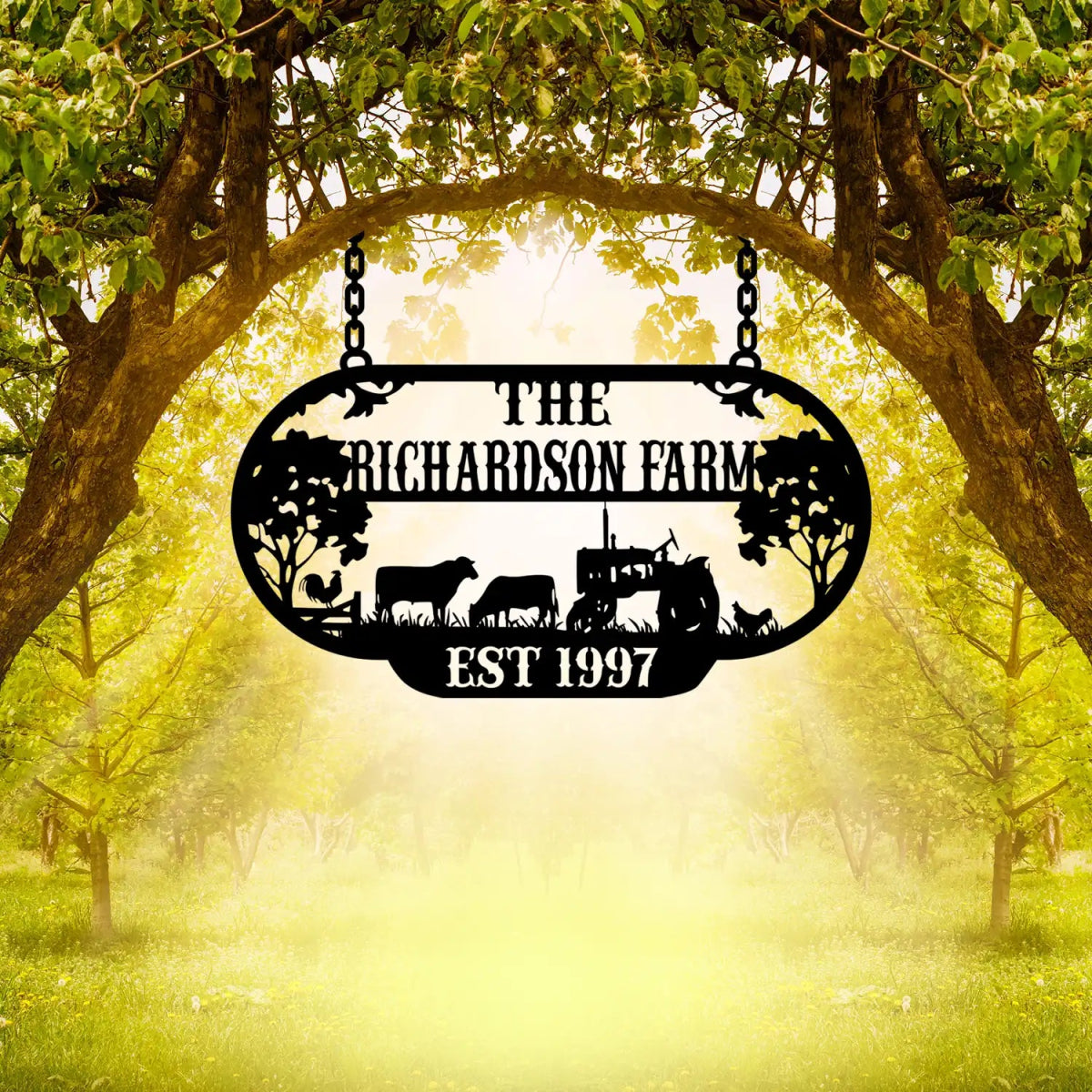 The Richardson Farm Custom Metal Sign - EST 1997 with Farm Animals - Image 3