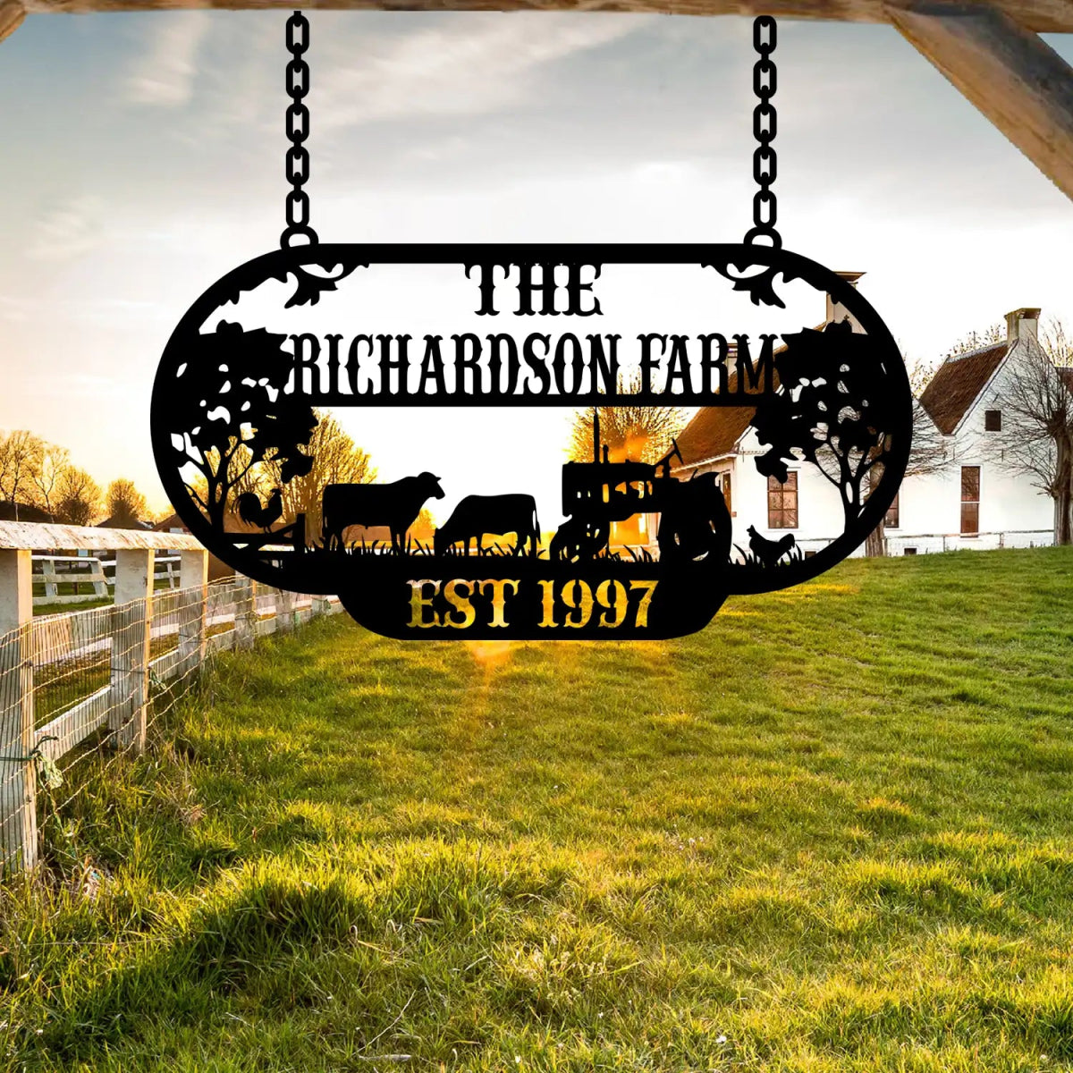 The Richardson Farm Custom Metal Sign - EST 1997 with Farm Animals - Image 6