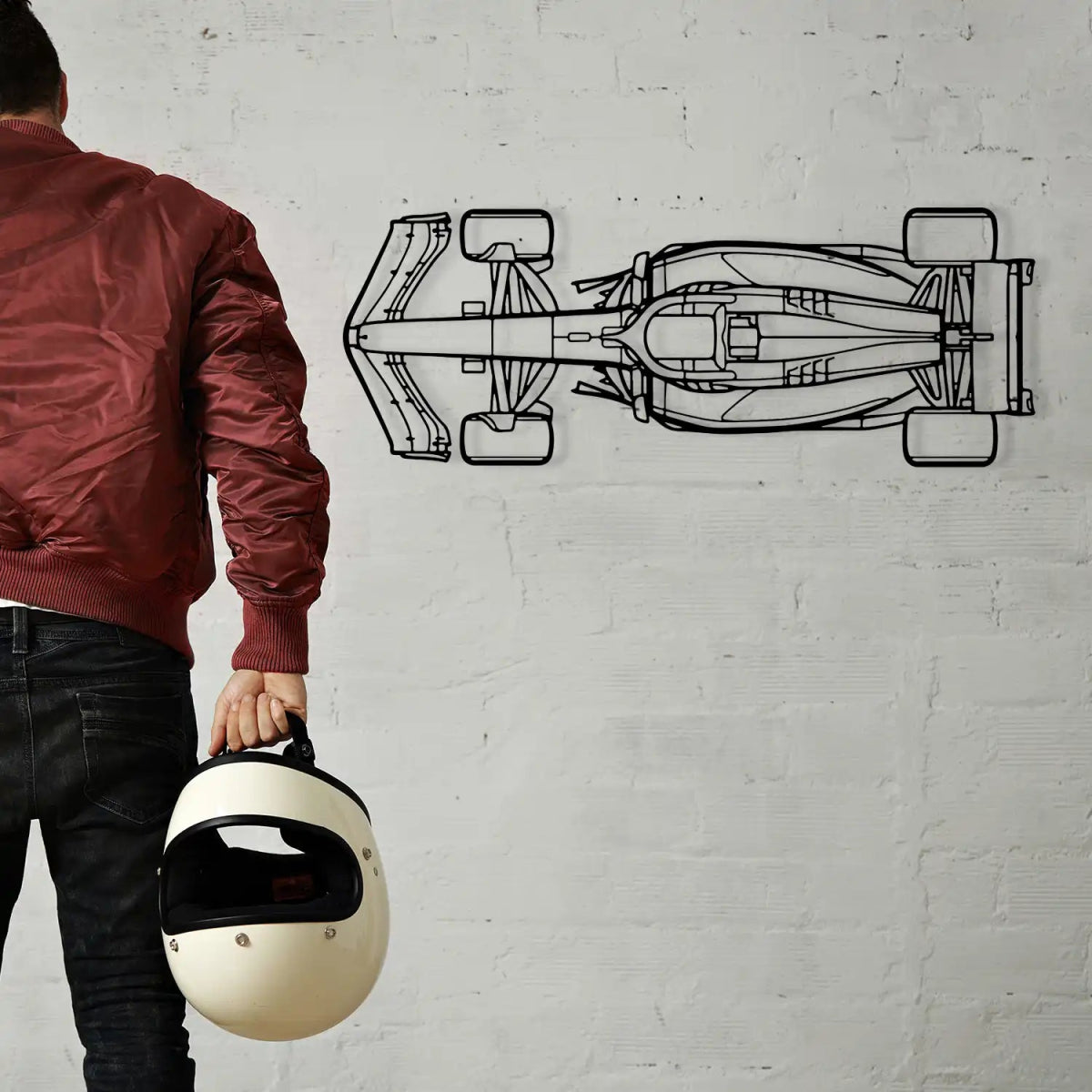 Top View Formula 1 Car Metal Wall Art - Image 5