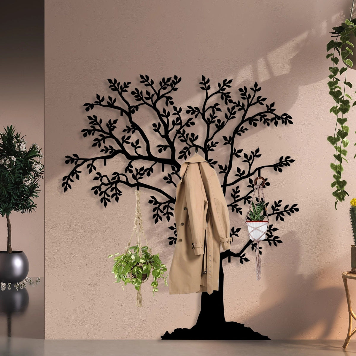 Tree of Life Metal Wall Coat Rack - Image 2