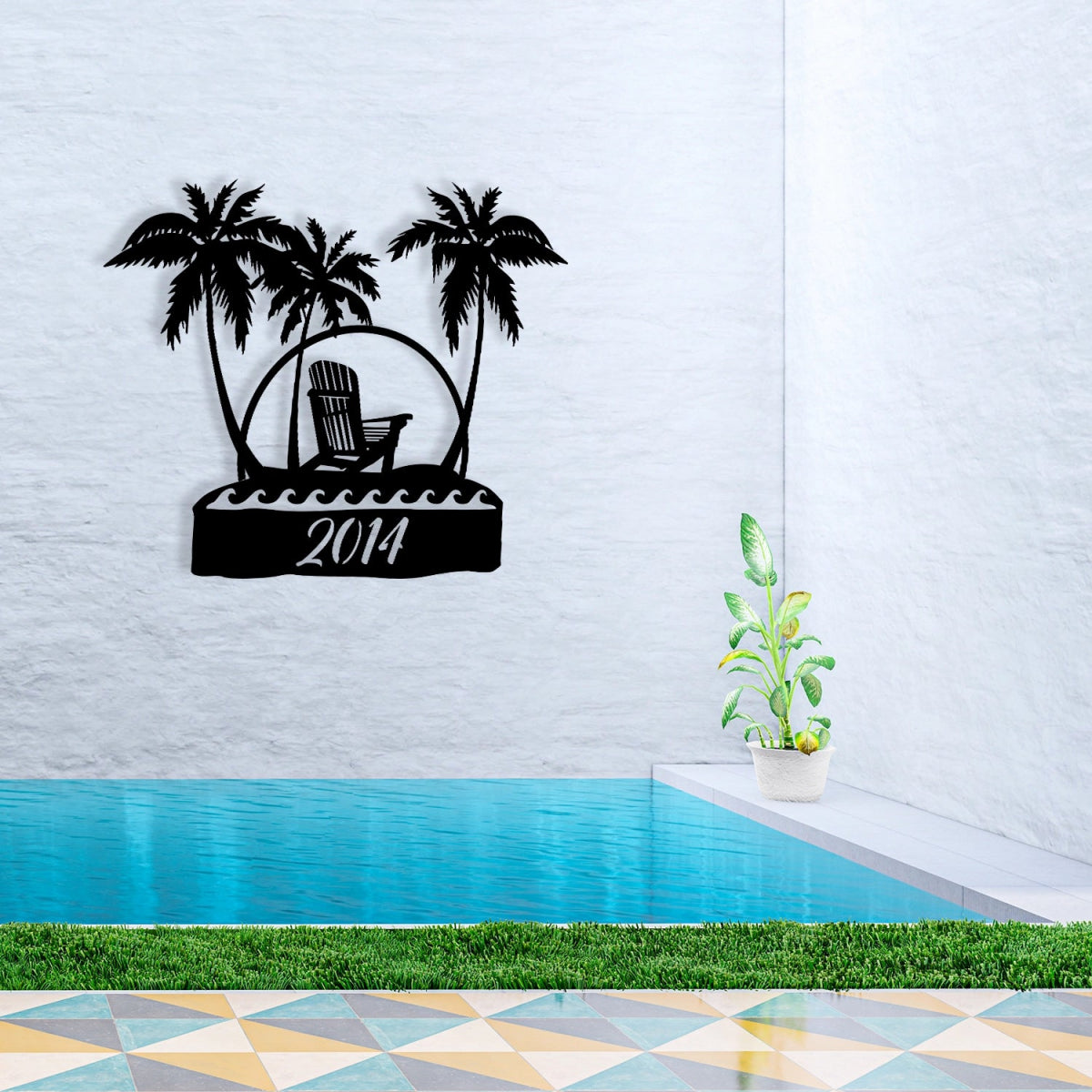 Tropical Palm Metal Garden Sign - Image 4