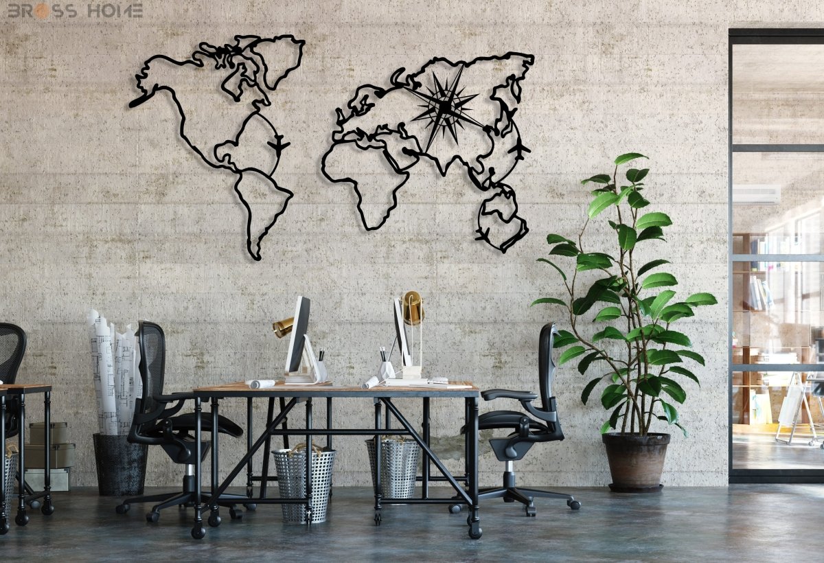 World Map Compass Wall Art - Image 5