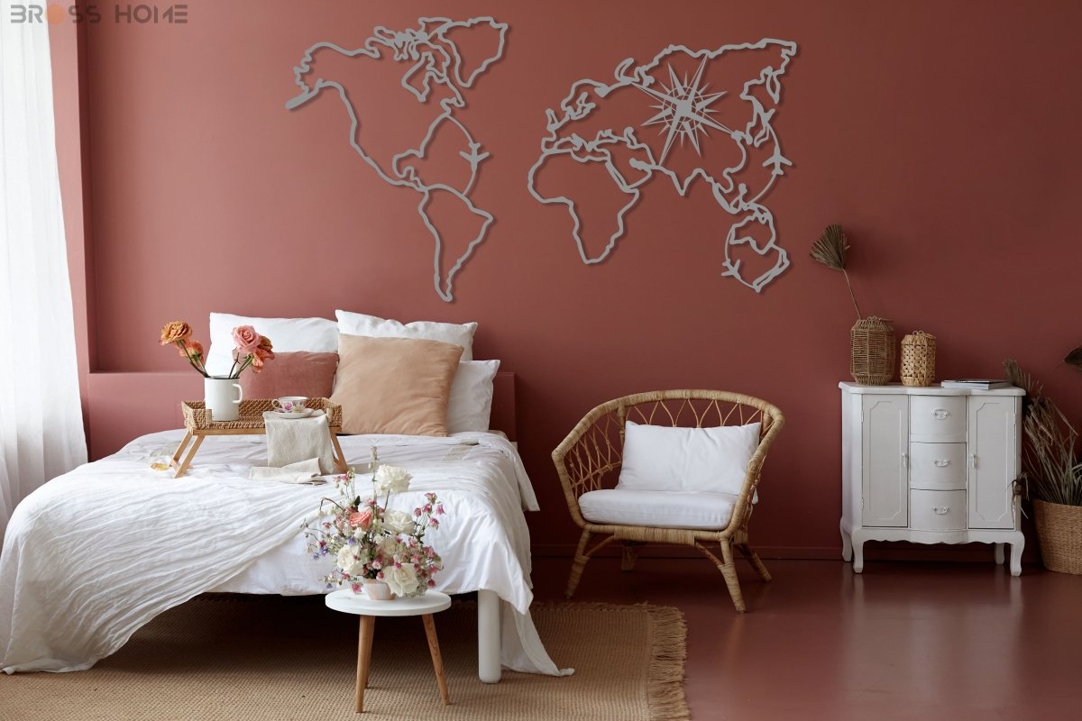 World Map Compass Wall Art - Image 8