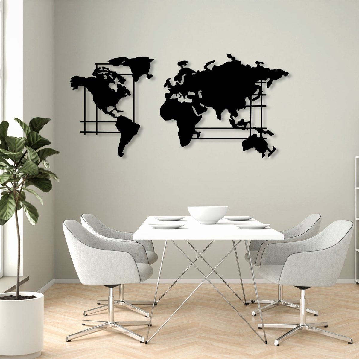 World Map Metal Wall Art - Image 3