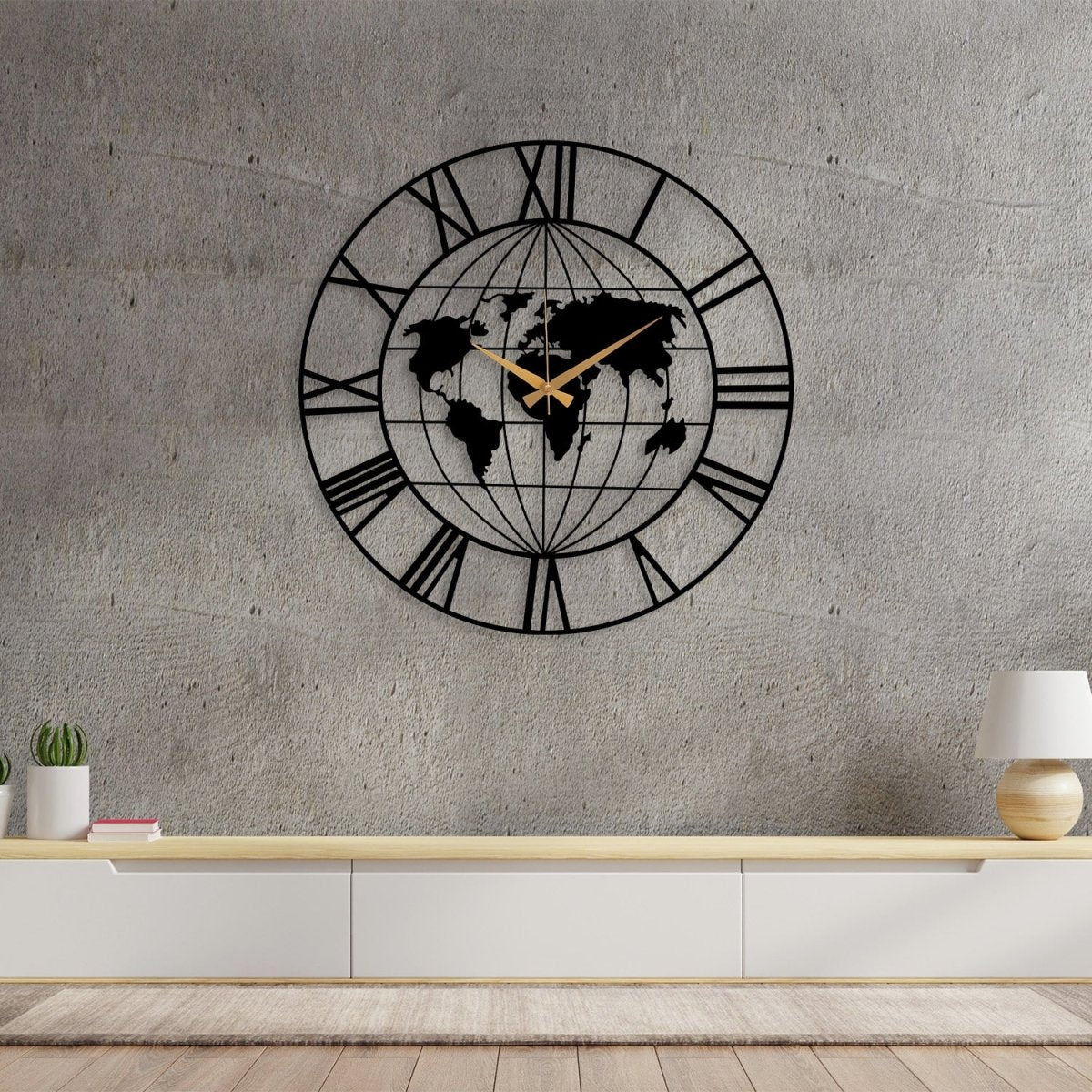 World Map Metal Wall Clock - Image 8