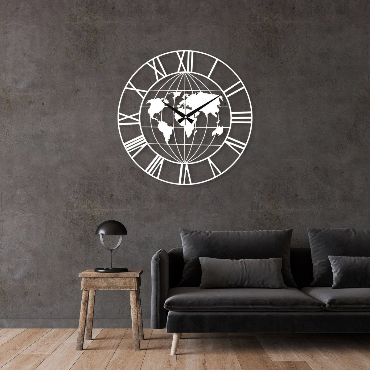 World Map Metal Wall Clock - Image 10