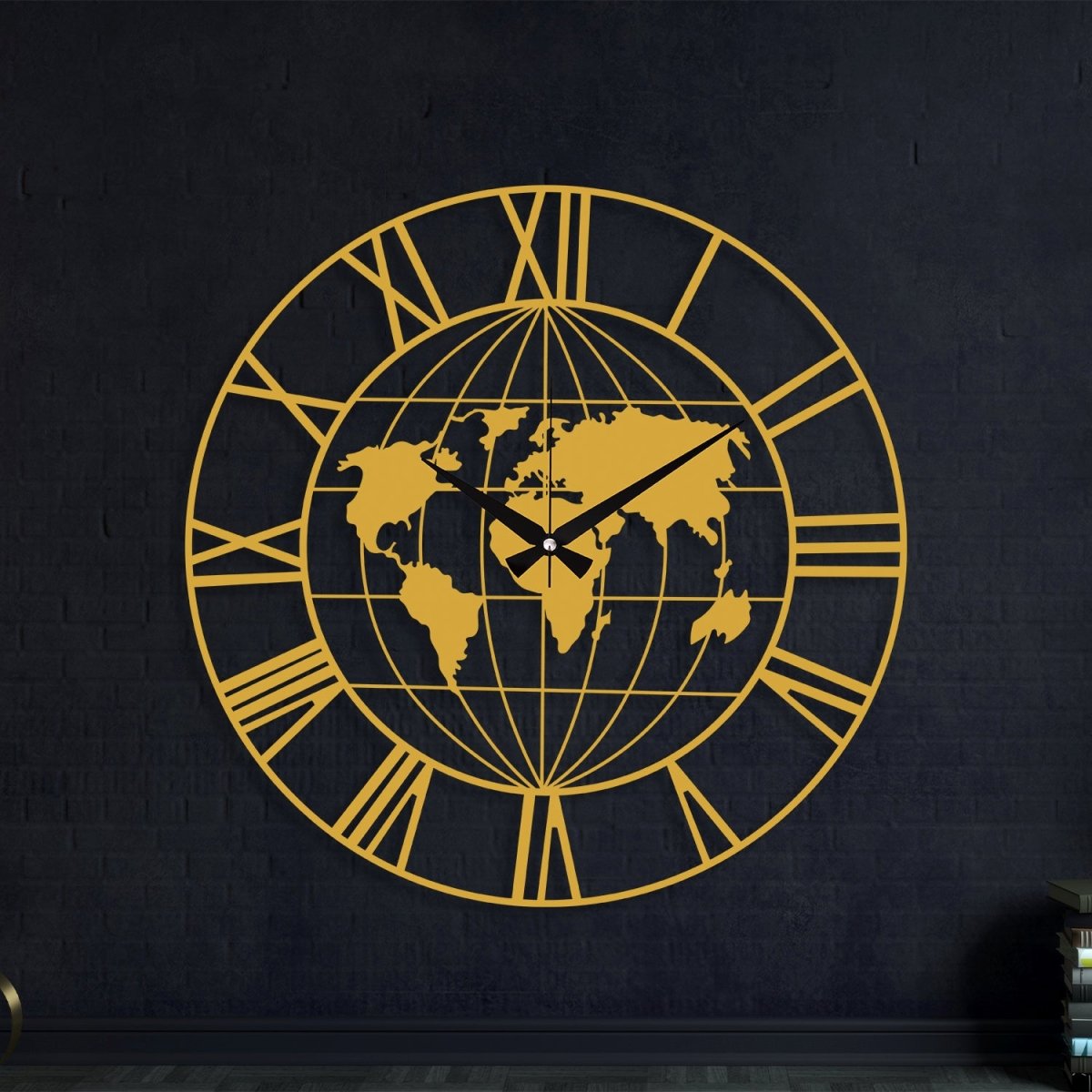 World Map Metal Wall Clock - Image 5